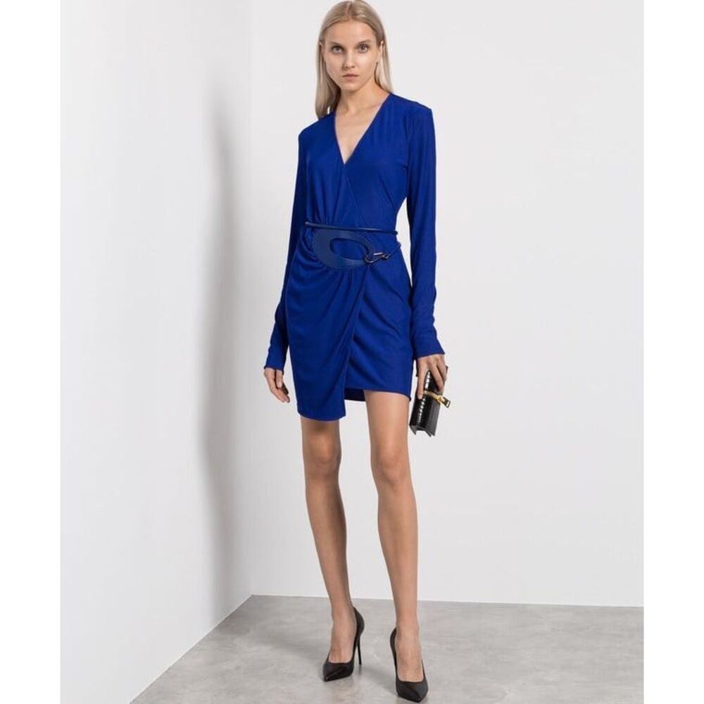 TOM FORD Leather-trimmed wrap dress Size 42 / 6 $2690